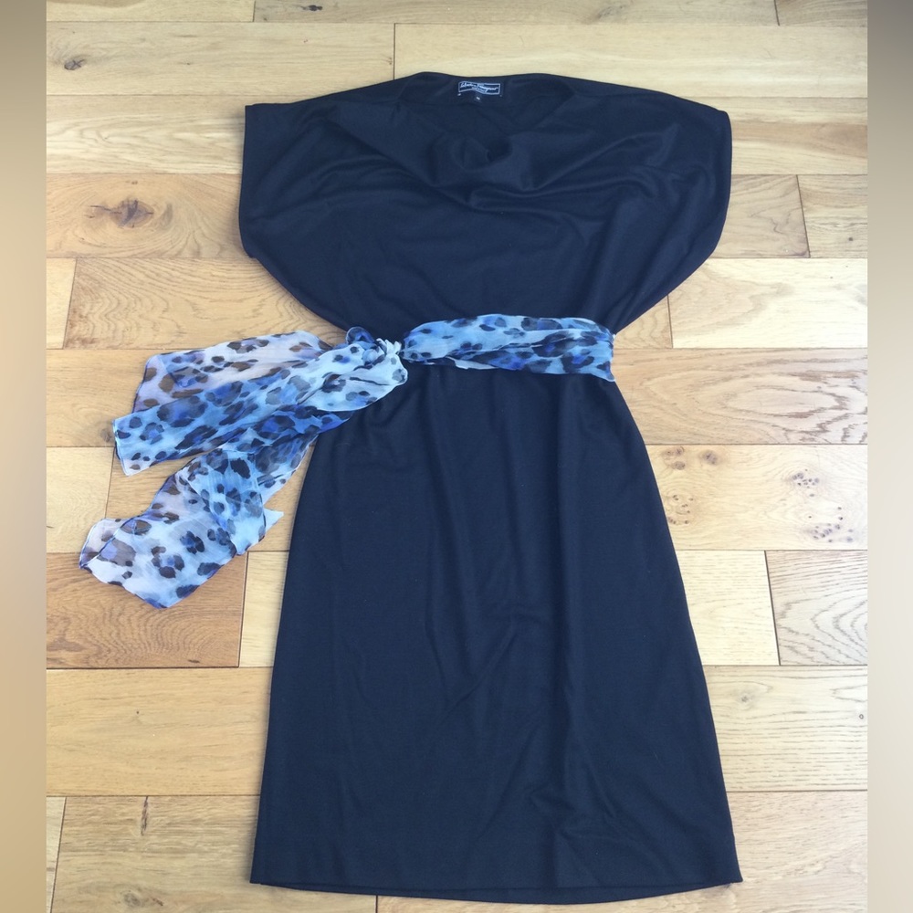Salvatore Ferragamo black cow neck wool dress - Picture 1 of 5